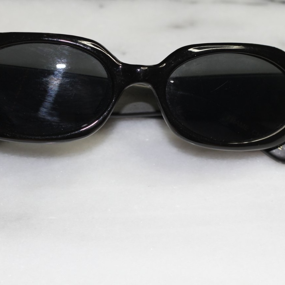 Snake Print Black Rectangle Sunglasses - image 2